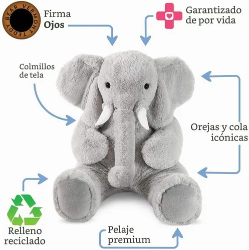 Vista 3 de Vermont Teddy Bear Peluche de elefante gigante de 4 pies USA Bear