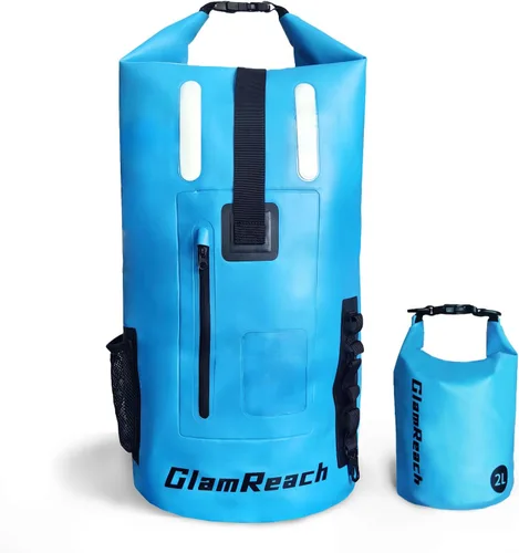Vista 9 de Bolsa seca de 55 litros para hombres – Mochila impermeable resistente, mochila grande enrollable resistente a desgarros para kayak, camping