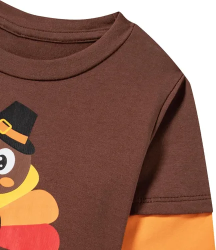 Vista 5 de Fantasy Era Camisa de manga larga para niño y niño con bonito estampado de pavo