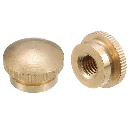 Vista 11 de uxcell Tuercas moleteadas para pulgar, 5 tuercas moleteadas de latón M3 x D10mm x H8mm con collar de cabeza alta con agujero ciego moleteado