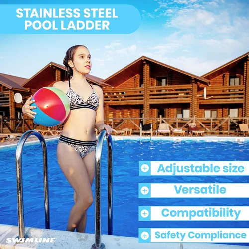 Vista 5 de Swimline Escalera para piscina sobre el suelo, multicolor, 48"-52