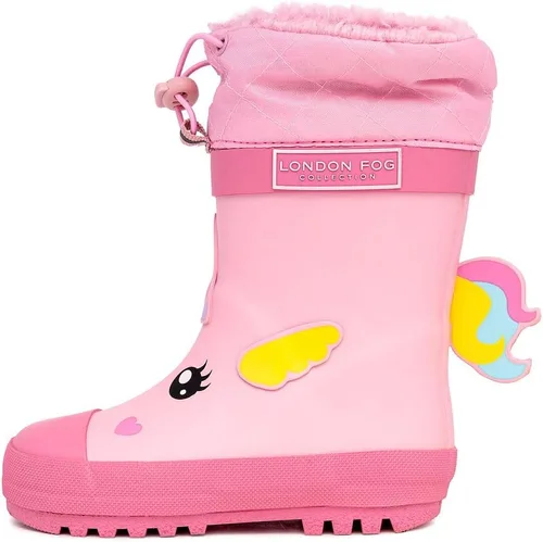 Vista 2 de London Fog Toby Botas de lluvia y nieve para niños pequeños, botas de nieve de invierno impermeables aisladas para niños pequeños, tallas de niños