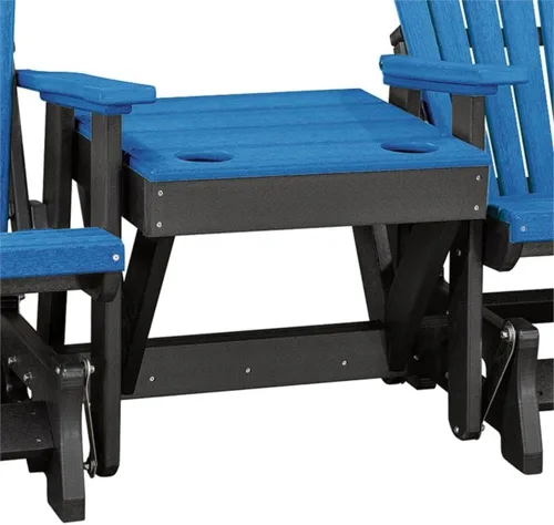 Vista 6 de American Furniture Classics 515BBK-K - Planeador doble con mesa, azul y negro