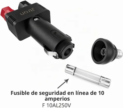 Vista 4 de DC 12 V 10 A Enchufe macho para mechero de cigarrillos con cable de alimentación para automóvil, toma de corriente negra para inversor