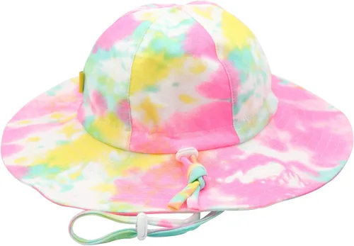 Vista 3 de DASMINI Baby Girls Sun Hat Cute Flower Toddler Summer Outdoor Infant Beach Wide Brim Flowers and tie dye