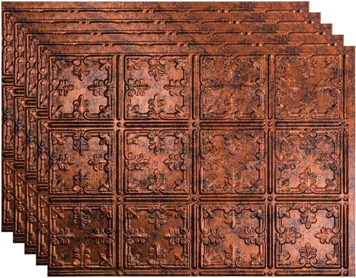 Vista 40 de FASÄDE Panel decorativo para salpicaduras de vinilo de estilo tradicional / patrón 10 en bronce antiguo (muestra de 6 x 6 pulgadas)