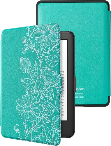 Vista 8 de Funda de piel ligera de cubierta blanca para Walnew Kindle de Amazon, cubierta fina protectora inteligente premium para Kindle Paperwhite con auto