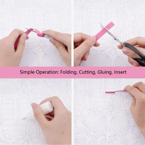 Vista 2 de Uniquilling Regalo para mamá, kits de relleno de papel para adultos principiantes, decoraciones del día de la madre con palabras cálidas, kits