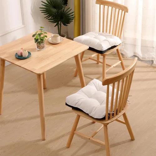 Vista 7 de RACE LEAF Cojines para sillas de comedor, paquete de 4 unidades, almohadillas de espuma viscoelástica para sillas de cocina con lazos y respaldo