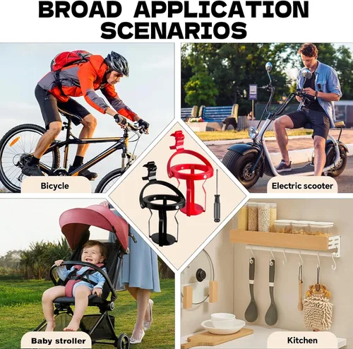 Vista 6 de 2 Piezas Portavasos Giroscópicos Autonivelantes, Portavasos Giroscópico para Scooters Eléctricos, Motocicletas y Bicicletas – Soporte Universal