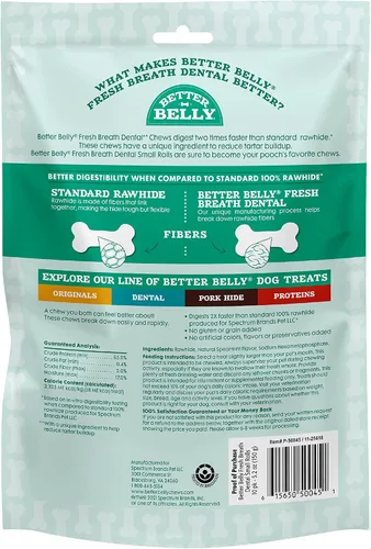 Vista 2 de Better Belly Fresh Breath - Rollos pequeños dentales, masticables para perros, pequeños, 10