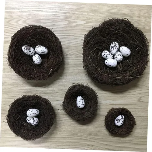 Vista 3 de Holibanna Nidos de pájaros para manualidades, nido para pájaros, chocolate, nidos de Pascua, nidos de pájaros naturales, nido de pájaros, huevos