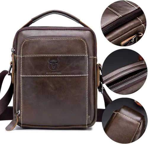 Vista 3 de KPYWZER Bolso bandolera de cuero para hombre