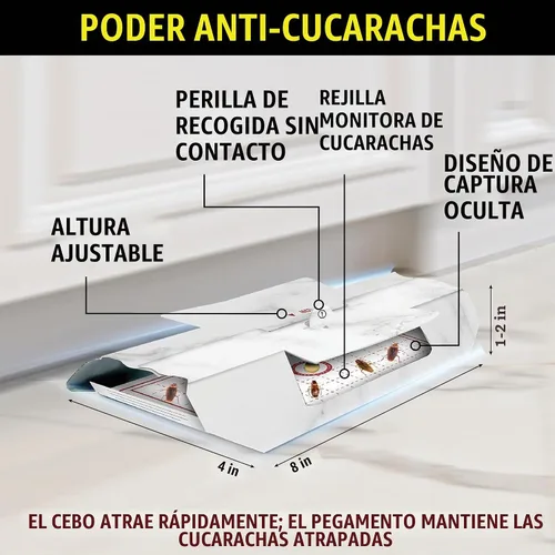 Vista 4 de Catchmaster - Trampa para cucarachas con poderoso cebo a base de alimentos – Trampas adhesivas (paquete de 10) Mata cucarachas para la casa