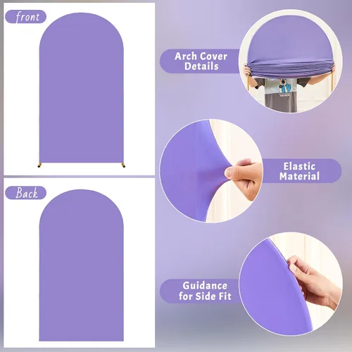 Vista 24 de Baby Blue Arch Backdrop Cover, 6FT Spandex Fitted Wedding Arch Stand Covers Round Top Chiara Backdrop Cover for Birthday Party Ceremony Banquet Azul