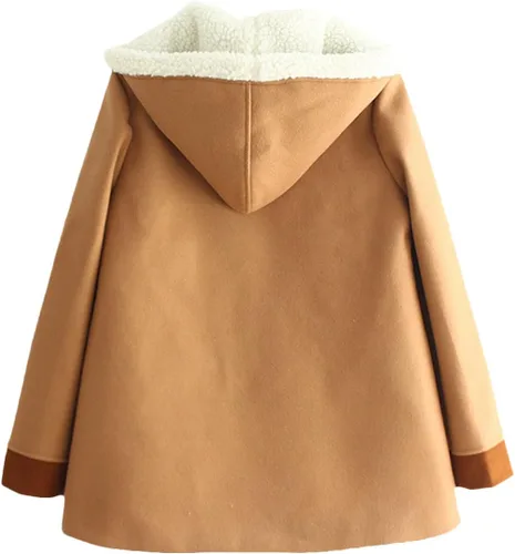 Vista 2 de Partiss Chaqueta con capucha para mujer de invierno con botón de forro polar