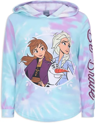 Vista 2 de DISNEY Frozen Elsa, Anna and Olaf - Conjunto de sudadera con capucha y pantalón deportivo para niñas pequeñas y niños pequeños - LilaAzul