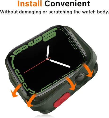 Vista 6 de Amizee 2 Pack Estuche Resistente Compatible con Apple Watch Serie 9/8/7 41mm SE 3/2/1 Serie 6/5/4 40mm, Funda Protectora Amortiguadora de TPU Blanda