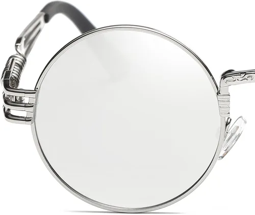 Vista 20 de Dollger Gafas de sol redondas Steampunk con marco de metal