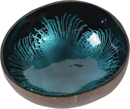 Vista 14 de ChezMax Tazón Natural de Cáscara de Coco con Madreperla Incrustada, Tazones de Cáscara de Coco para Llaves de Entrada, Recipiente para Caramelos