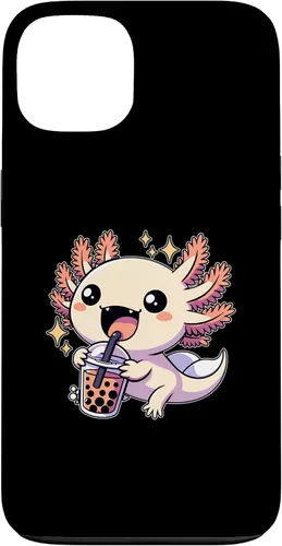 Vista 7 de Funda de té de burbujas japonesa para iPhone 11 Pro Max Kawaii axolotl Boba