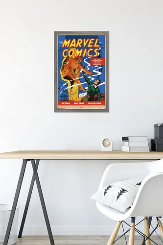 Vista 6 de Trends International Marvel Comics - Póster de pared de The Very First Marvel Comics #1, 14.725 x 22.375 pulgadas, versión enmarcada de madera