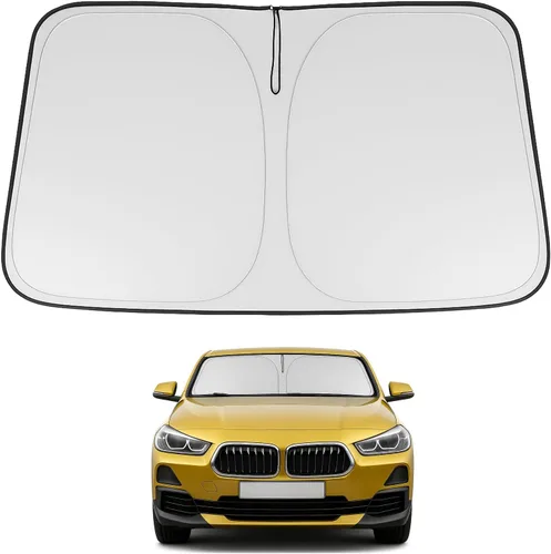 Vista 231 de Proadsy Parasol para parabrisas Rivian R1S 2022-2025 2026 de 4 capas plegable, protector de parasol frontal que bloquea los rayos UV, mantiene