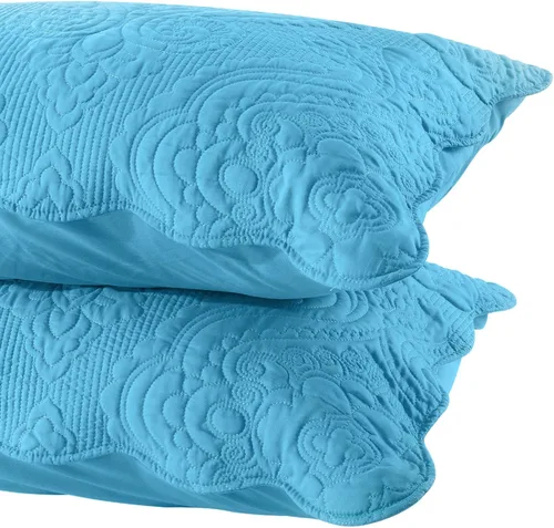 Vista 5 de BOSOWOS Juego de 2 fundas de almohada acolchadas de microfibra decorativas, fundas de almohada suaves y transpirables con cierre de sobre