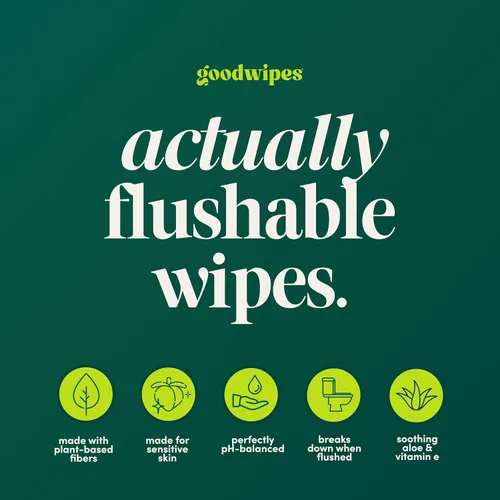 Vista 2 de Goodwipes - Toallitas lavables individualmente envueltas para adultos en movimiento - Toallitas mini portátiles - Esenciales de viaje - Seguras
