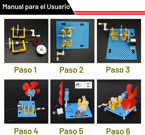 Vista 3 de EUDAX DIY Dynamo Lantern Juguete educativo STEM de construcción, generador de energía de manivela, kit de ciencia de generadores, kits