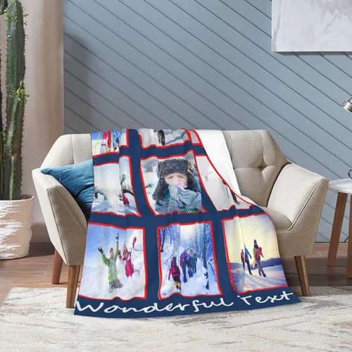 Vista 7 de mamz Manta personalizada con texto fotográfico, manta personalizada con imagen para bebé, madre, padre, adultos, amigos, amantes, perros, mascotas