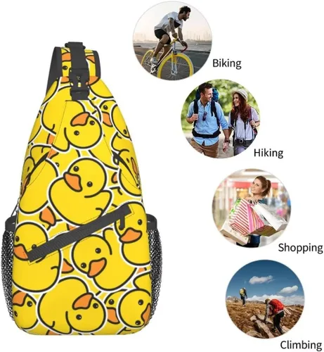 Vista 6 de Mochila bandolera unisex para hombres y mujeres, bolsa casual para el pecho, mochila de hombro, mochila de viaje para senderismo, Animal de dibujos