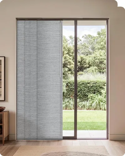 Vista 12 de Graywind Persianas para puertas correderas manuales, hasta 153 pulgadas 5% Gris Apertura