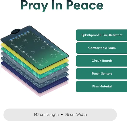 Vista 5 de My Salah Mat Tapete de oración interactivo inteligente para adultos y inversores para aprender suras, salah, duas y más, alfombra de oración