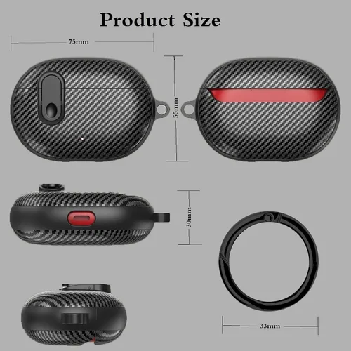 Vista 4 de Funda para Beats Studio Buds/Studio Buds Plus 2021/2023 con clip de cierre para hombres, GARTOO con kit de limpieza, funda protectora y lápiz
