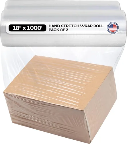 Vista 9 de IDL Packaging Rollo de envoltura elástica resistente a mano de calibre 115 de 18 pulgadas x 1000 pies (paquete de 1 rollo), película elástica