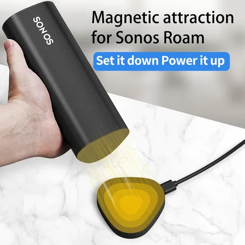 Vista 7 de Cargador inalámbrico compatible con Sonos Roam Gen 2nd/1st, base de carga magnética, base de carga para altavoz Bluetooth portátil para Sonos Roam