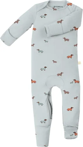 Vista 3 de GUNAMUNA Pijama unisex convertible ultrasuave para bebé, mameluco con cremallera para pañales, recién nacido a 24 meses