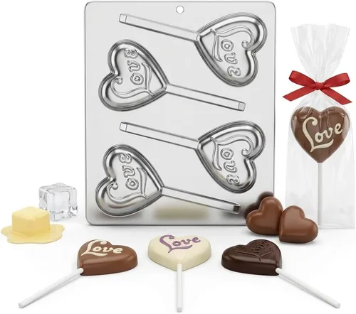 Vista 6 de Molde de caramelo de chocolate Love on a Heart Lollipop 218