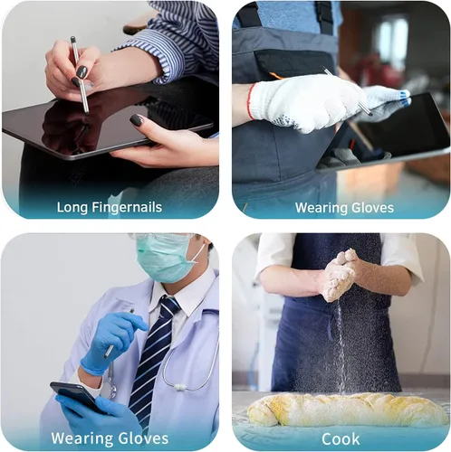 Vista 5 de Lápices capacitivos con ranura para lápices para pantallas táctiles, lápiz capacitivo universal de alta precisión para iPad, iPhone, tabletas