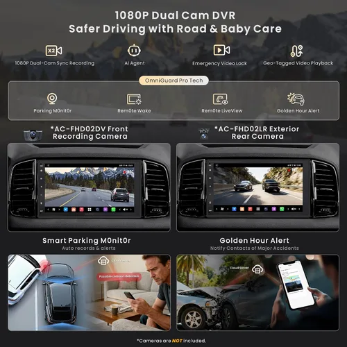Vista 3 de ATOTOZONE Estéreo de auto de doble DIN con IA de 7 pulgadas, 8G+128G, 4G LTE, Carplay inalámbrico y Android Auto, audio 7.1.2 Ch, DSP, 36B-EQ, FLAC