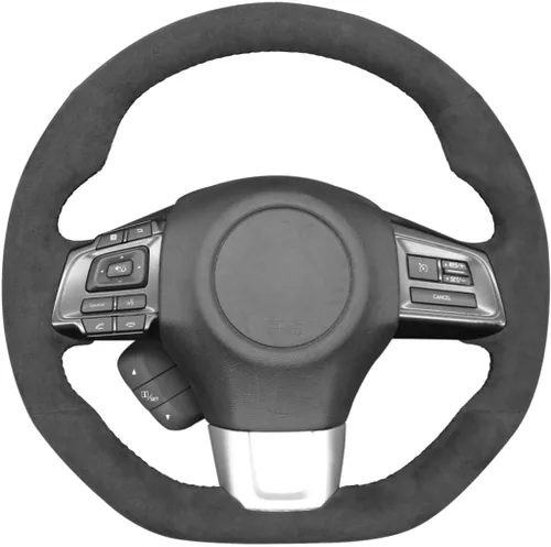 Vista 24 de MEWANT Funda de volante de automóvil transpirable cosida a mano para Subaru WRX 2015-2021 / WRX STI 2015-2021, accesorios para volante Subaru WRX
