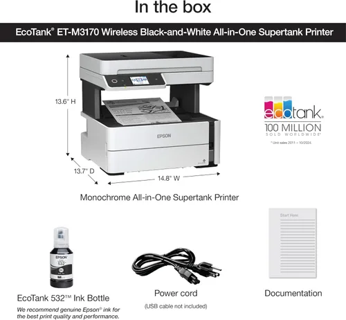 Vista 5 de Epson EcoTank ET-M3170 Impresora inalámbrica monocromática todo en uno