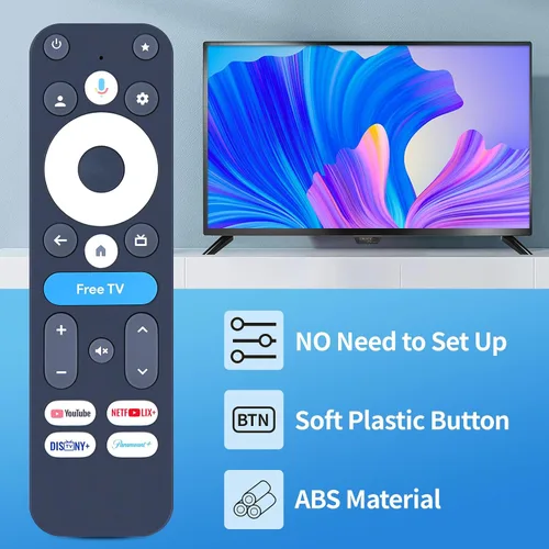 Vista 3 de Mando a distancia para dispositivo de transmisión Onn 4k 100135769 para Google TV 4K Pro/Plus Streaming Box, serach de voz