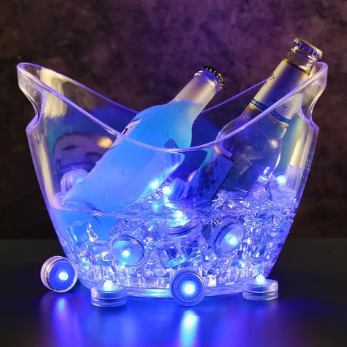 Vista 3 de Luces LED sumergibles azules, mini luces LED impermeables (paquete de 12)