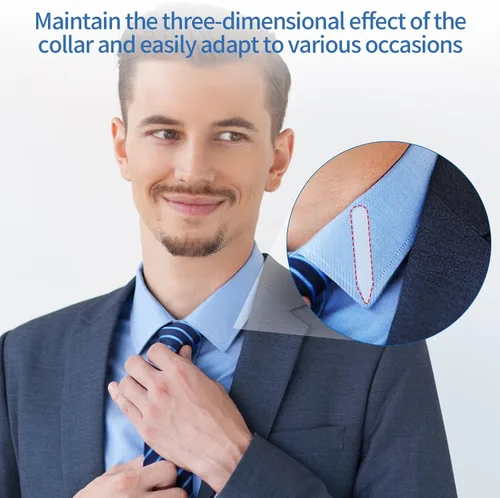 Vista 7 de 112 piezas de estancias para cuello para camisas de vestir de hombre, cuello de plástico, insertos de cuello de camisa para cualquier camisa