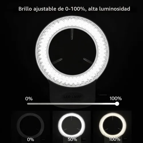 Vista 4 de Lámpara de anillo de cámara de microscopio 144 cuentas LED Fuente de luz Brillo Control variable ajustable Iluminación sin sombras