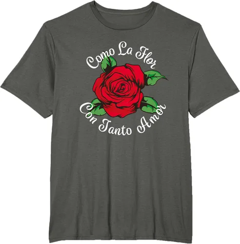 Vista 6 de Como La Flor - Bailar Cumbia - Mexican Rose Fiesta Regalo Camiseta Negro