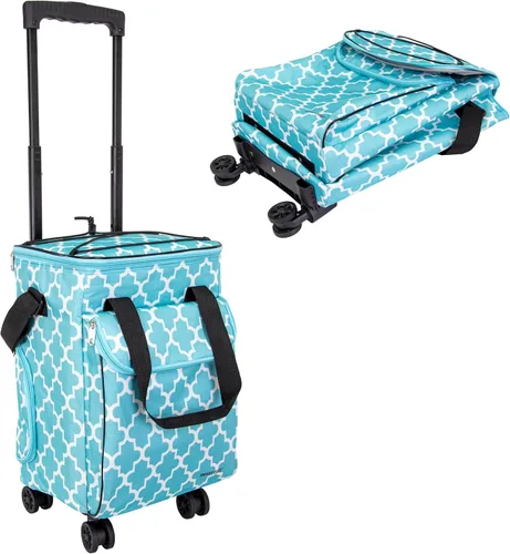 Vista 12 de Carrito inteligente con función de refrigeración ultra compacto con ruedas - Bolsa enfriadora plegable aislada - Enfriador de viaje plegable para 36