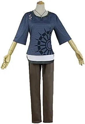 Vista 4 de V3 Rantaro Amami Cosplay Traje japonés de juego de ropa de camiseta y pantalones y cuello